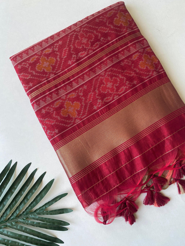 Beautiful Patola Tussar Silk Saree With Blouse