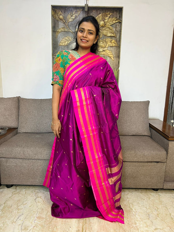 Beautiful Pure Narayanapet Silk Saree With Blouse