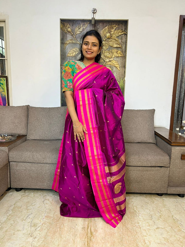 Beautiful Pure Narayanapet Silk Saree With Blouse