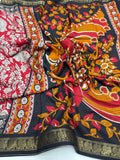 Pen Kalamkari Silk Matka Saree With Blouse