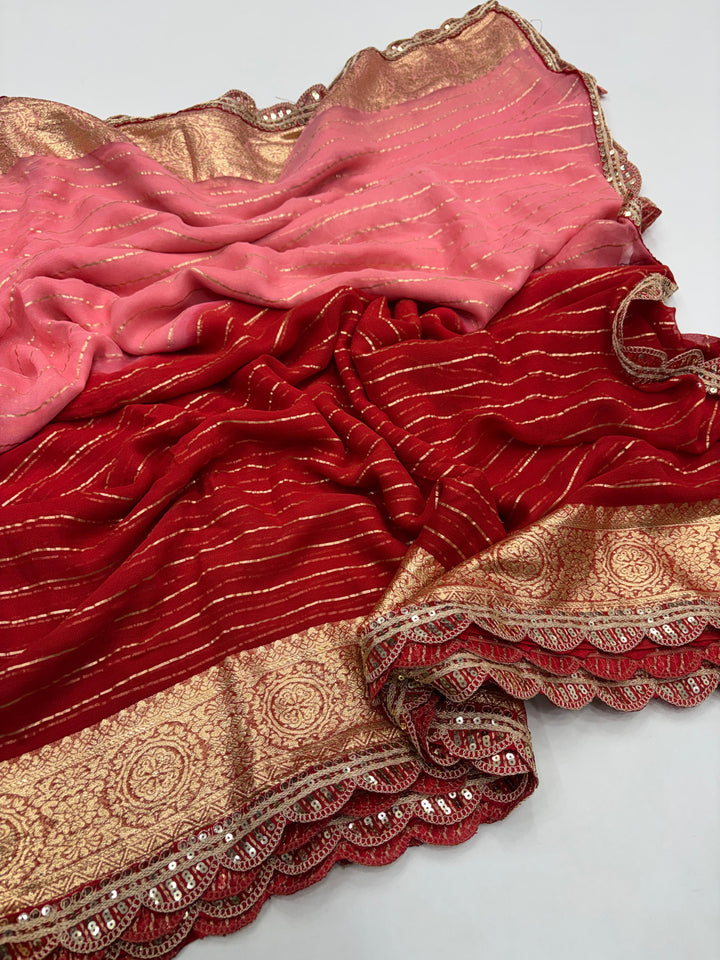 Beautiful Georgette Saree With Lace Border