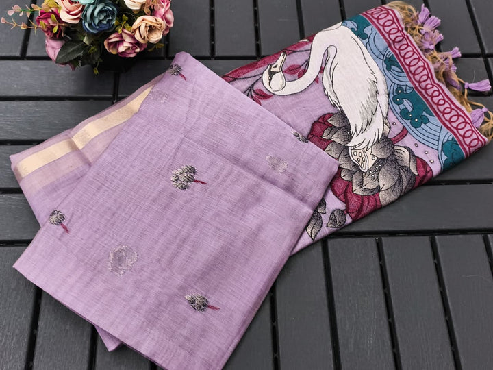 Beautiful Swam Design Pure Munga Cotton Saree