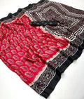 Beautiful Ajrakh Modal Silk Saree With Blouse