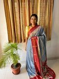 Matka Silk With Kalamkari Pallu With Running Blouse