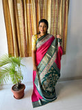 Matka Silk With Kalamkari Pallu With Running Blouse