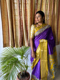 Matka Silk With Kalamkari Pallu With Running Blouse