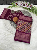 Beautiful Matka Floral saree with Blouse