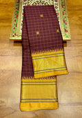 Beautiful Gadwal Silk Cotton Check Saree With Blouse