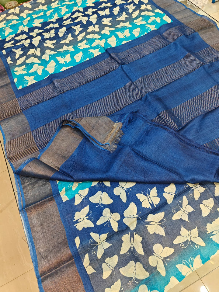 Pure Handloom Tussar Silk Saree With Silk Mark