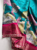 Beautiful Matka Silk Saree With Lace Border