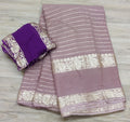 Beautiful Georgette Saree With Contrast Blouse