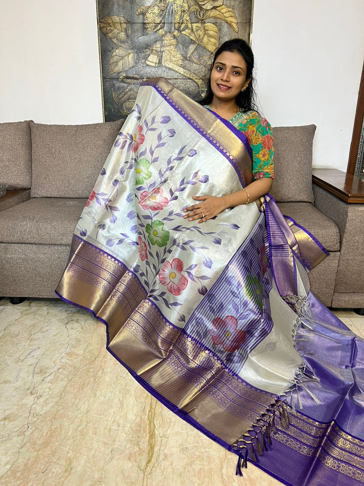 Beautiful Banarase Hand Rush Saree with Blouse