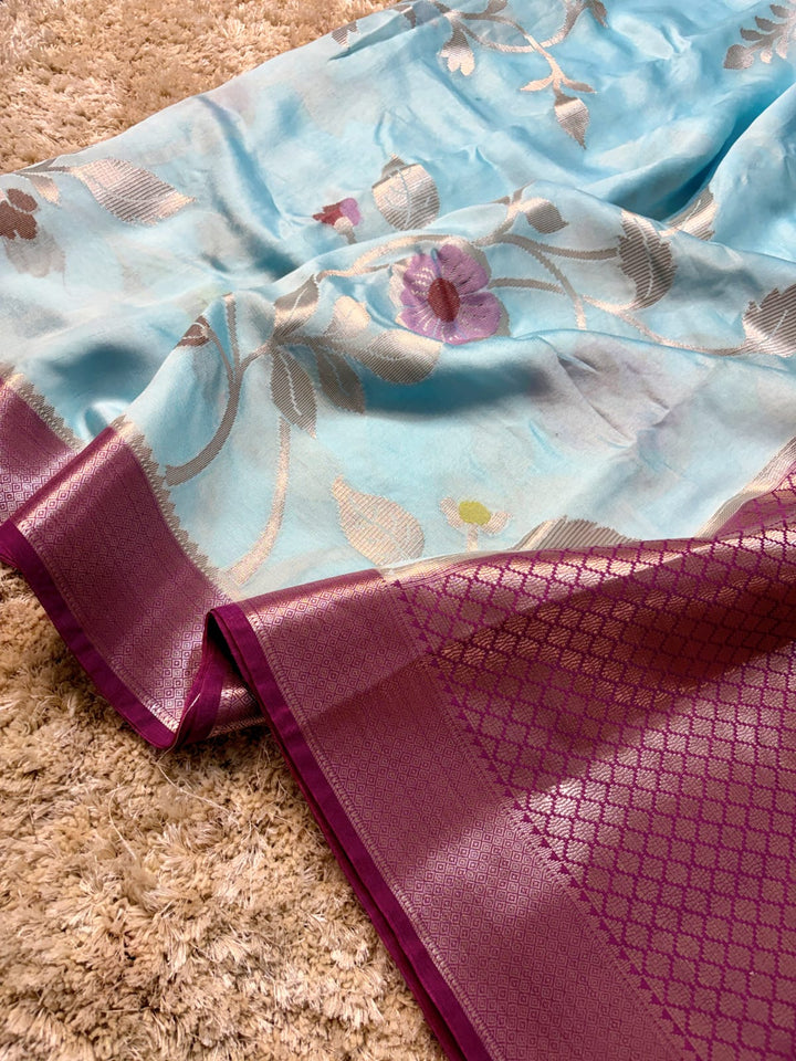 Beautiful Soft Banarse Silk Saree With Blouse