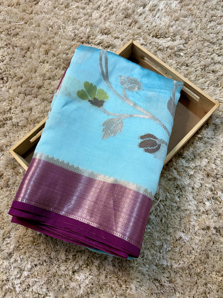 Beautiful Soft Banarse Silk Saree With Blouse