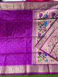 Beautiful Tussar Paithani Silk Saree With Blouse