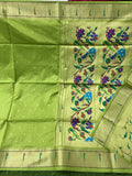 Beautiful Tussar Paithani Silk Saree With Blouse