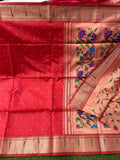Beautiful Tussar Paithani Silk Saree With Blouse