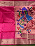 Beautiful Tussar Paithani Silk Saree With Blouse