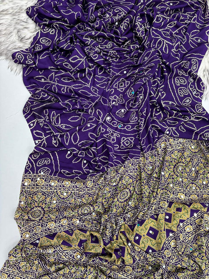 Ajrakh Mirror Work Saree !! On Sale!!!