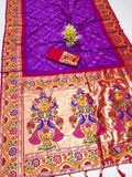 Beautiful Paithani Silk + Bandhini Saree