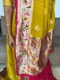 Beautiful Munga Paithani Crepe Saree With Blouse