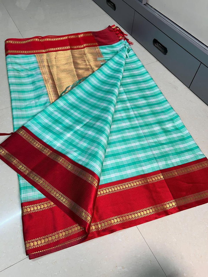Beautiful Soft Silk Checks Saree