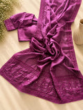 Beautiful Kota + Chikankari Saree With Unstitched Blouse