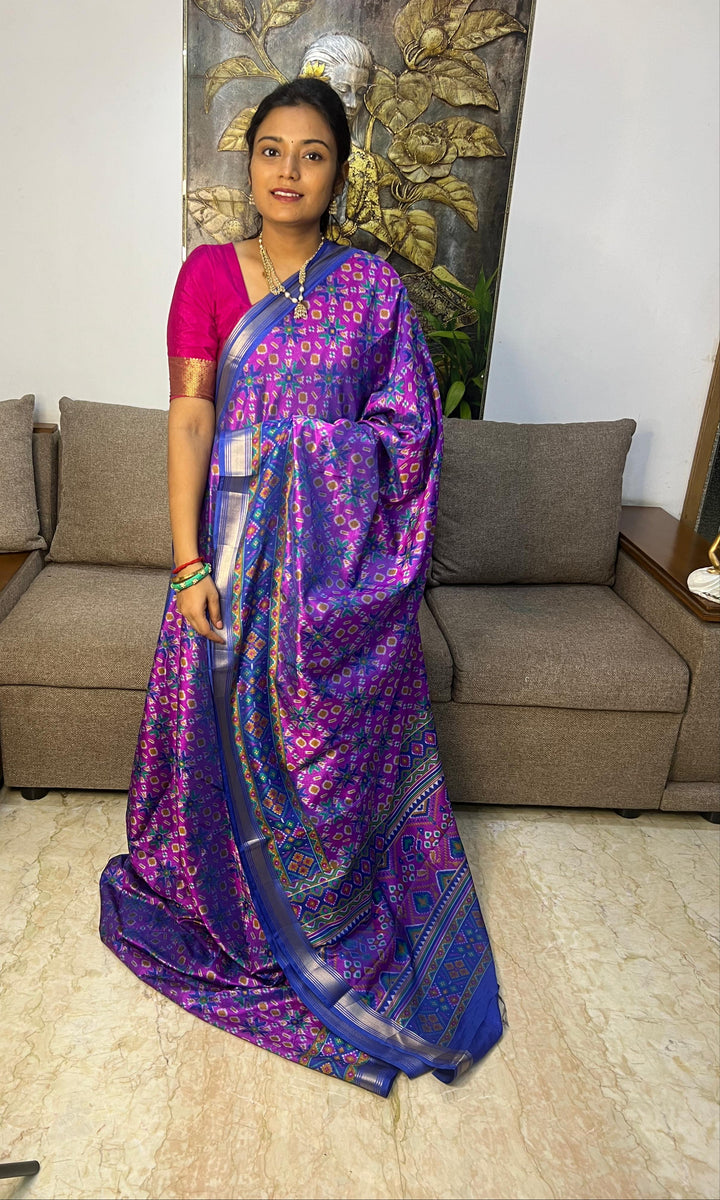 Beautiful Patola Silk Saree With Blouse Price
