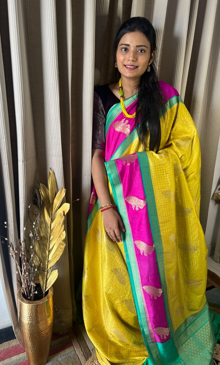 Beautiful Chinniya Silk Saree With Blouse