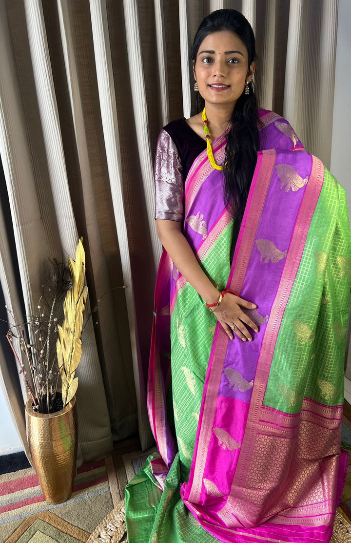 Beautiful Chinniya Silk Saree With Blouse