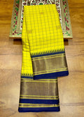 Beautiful Gadwal Silk Cotton Check Saree With Blouse