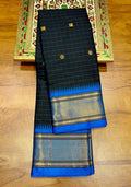 Beautiful Gadwal Silk Cotton Check Saree With Blouse