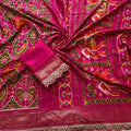 Beautiful Munga Silk Patola Saree With Lace Border