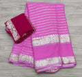 Beautiful Georgette Saree With Contrast Blouse