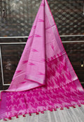 Beautiful Ikkat Cotton Saree With Blouse