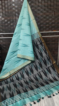 Beautiful Ikkat Cotton Saree With Blouse