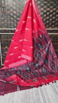 Beautiful Ikkat Cotton Saree With Blouse