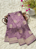 Beautiful Mashru Silk Saree With Zari Weaving All Over