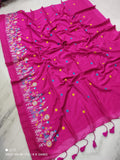 Pure Mul Cotton Saree With Embroidery All Over