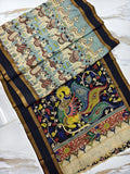 Pure Banglore Silk Authentic Hand-Painted Pen Kalamkari Saree With Blouse