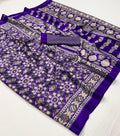 Beautiful  Ajrakh Semi Modal Silk Saree With Blouse