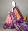 Pure Ikkat Silk With Kanchi Border With Ikkat Blouse