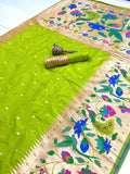 Beautiful Paithani Silk Saree With Blouse