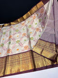 New Arrivals Handbrushed Banarase Silk Saree With Kanchi Border