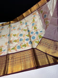 New Arrivals Handbrushed Banarase Silk Saree With Kanchi Border