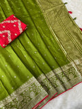 Beautiful Munga Silk Saree With Blouse