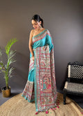 Beautiful Tussar Silk Madhubani Design