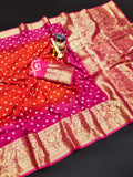 Beautiful Bandhej Silk With Kanchi Border