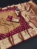 Beautiful Bandhej Silk With Kanchi Border