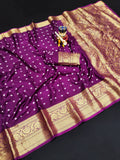 Beautiful Bandhej Silk With Kanchi Border